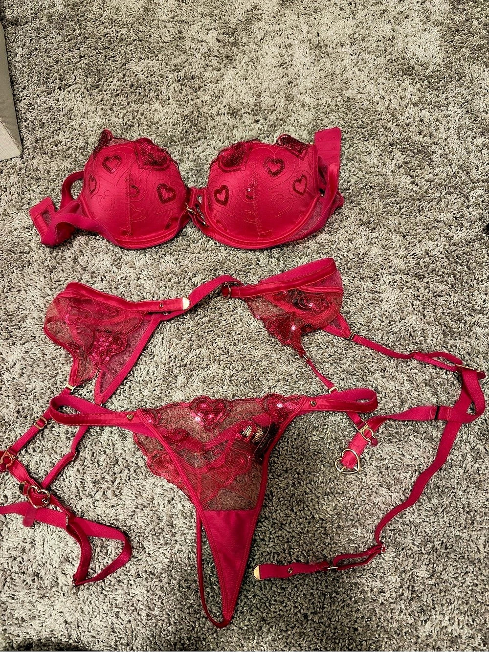 Honey Birdette pink Lace Set in Pink